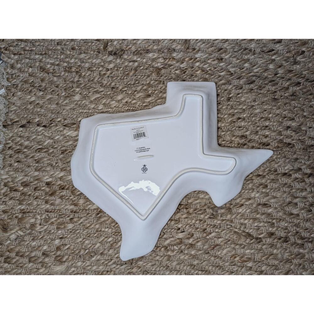 Texas Shaped Divided White Serving Dish Bowl Chips & Dip The Royal Standard - Picture 4 of 10